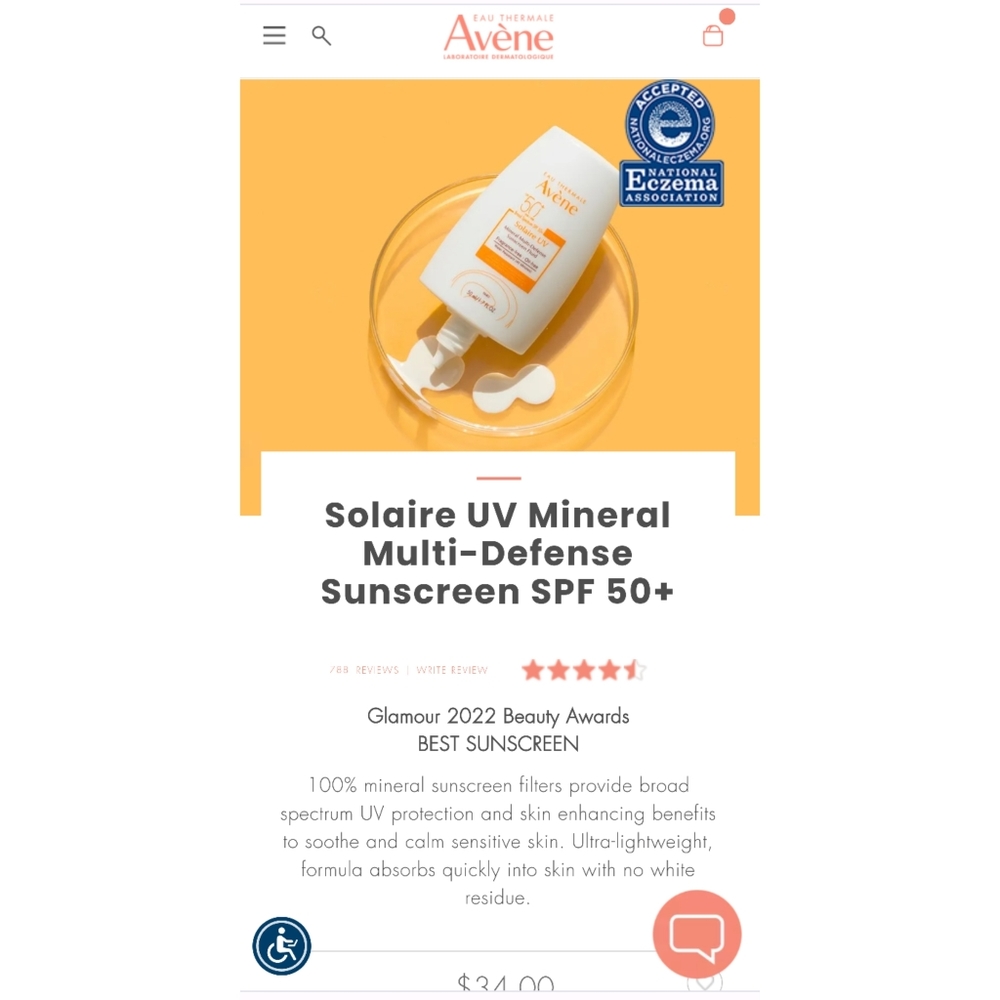 Avene Solaire UV Mineral Multi-Defense Sunscreen (New in Box)